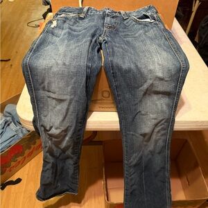 7 For All Mankind Blue Straight Leg Jeans